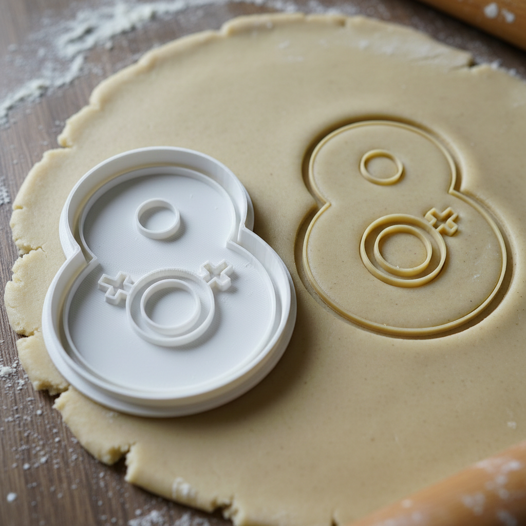 Emporte-Pièce Bonhomme de Neige Numéro 8 - Cookie Cutter Chiffre 8 Noël