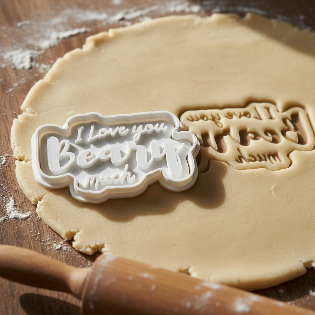 Emporte-pièce I Love You Beary Much - Découpoir Message d'Amour Ours