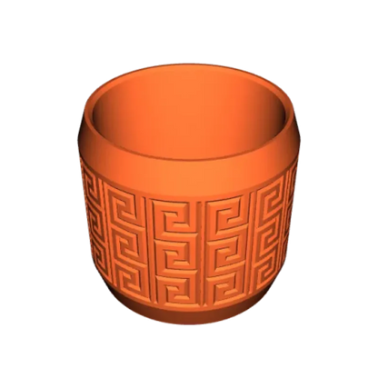 Aztec Pattern Debossed Planter Pot with Drainage Holes Drip Tray