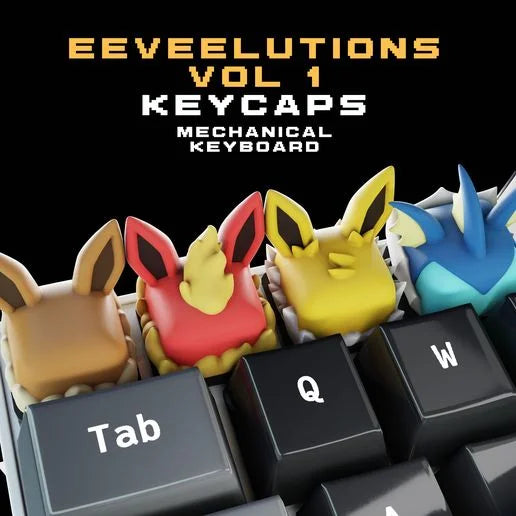 Collection de Keycaps Eeveelutions Vol 1 - Clavier mécanique-Polyprestige3D