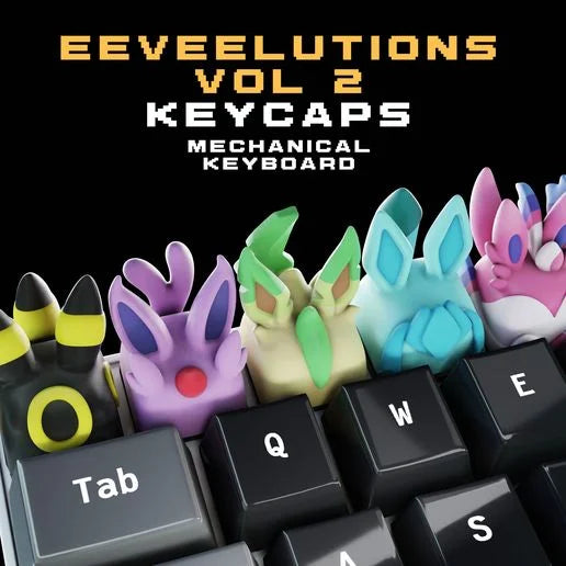 Collection de Keycaps Eeveelutions Vol 2 - Clavier mécanique-Polyprestige3D