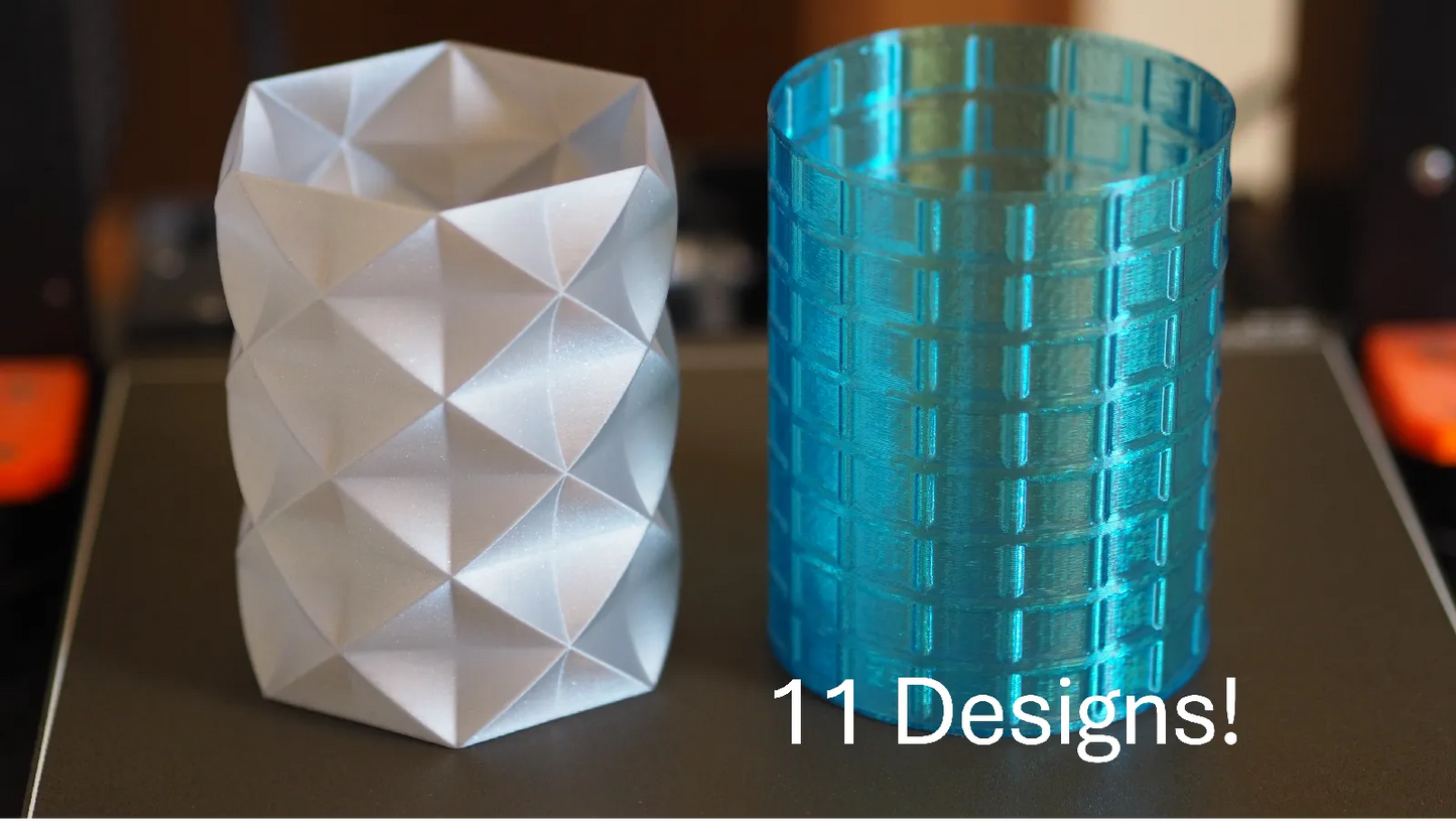 Série de Pots à Crayons Géométriques : 11 Designs (Modes Vase et Variantes Robustes)