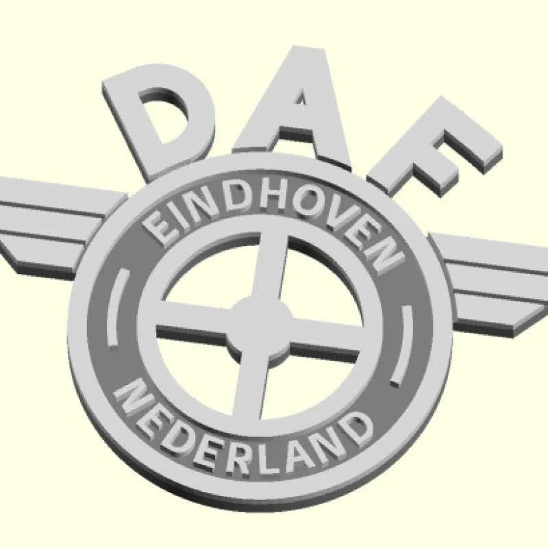 Emblème logo vintage DAF (OpenSCAD)