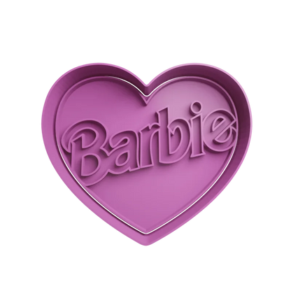 Emporte Pièce Cœur avec Logo Barbie - PolyPrestige3D