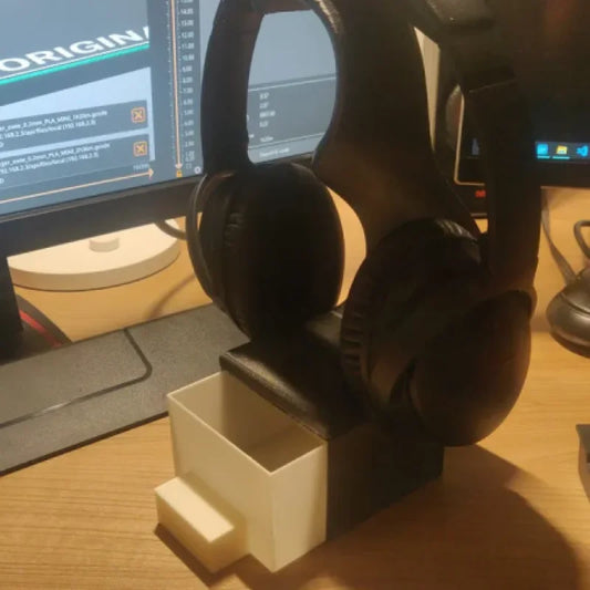 Headphone stand with storage box (for Prusa Mini
