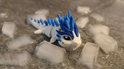 Dragon de Glace - Porte-clés dragon de glace à figurine articulée