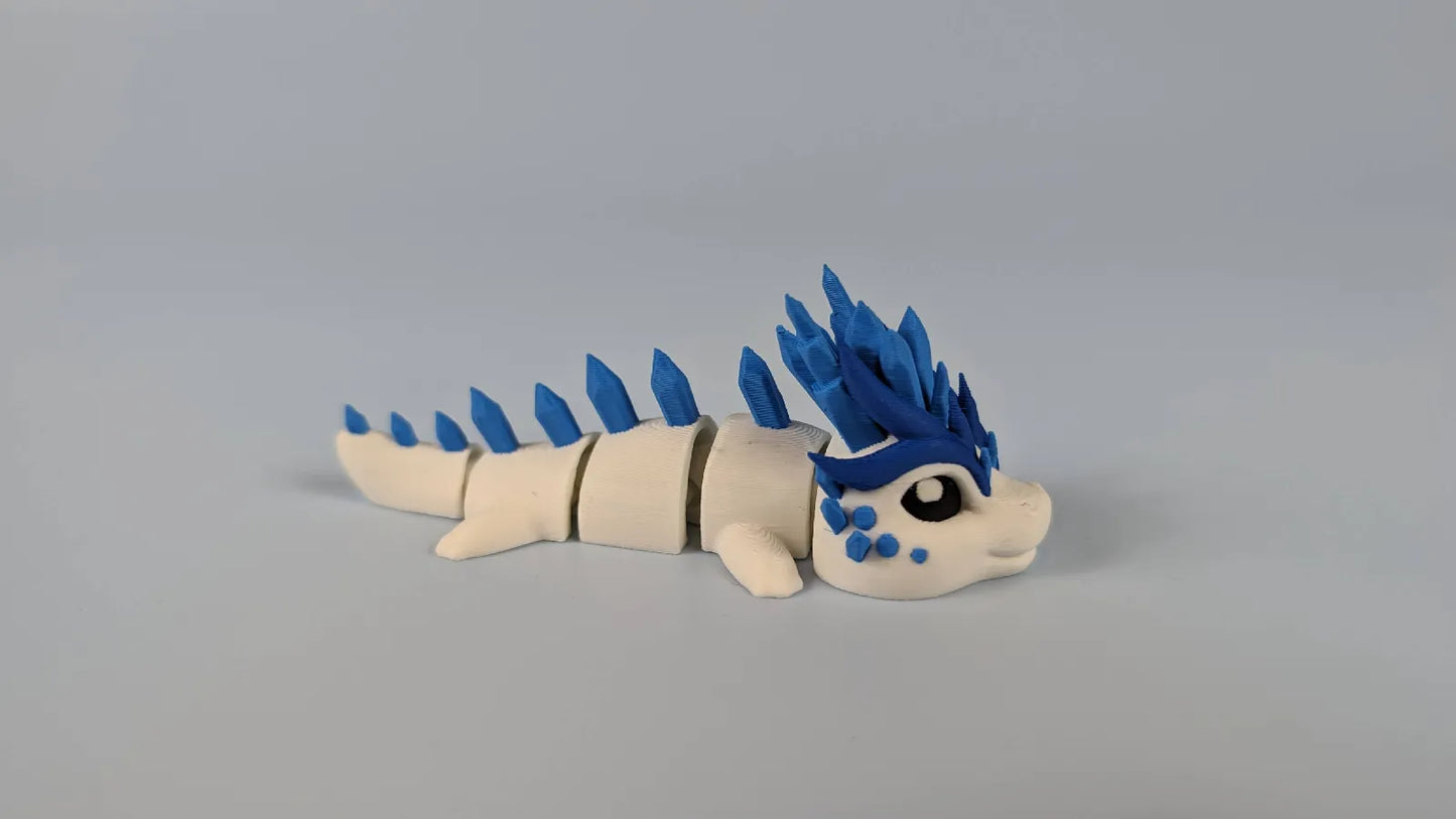 Dragon de Glace - Porte-clés dragon de glace à figurine articulée