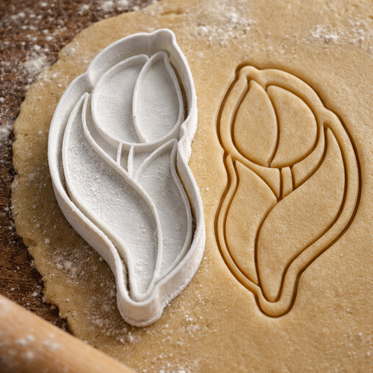 Emporte-pièce Tulipe avec Feuille - Découpoir Pâtisserie Fleur