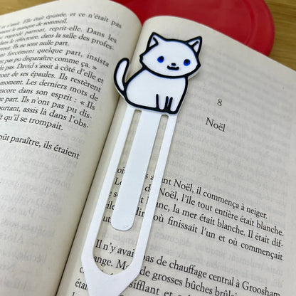 Cute White Cat Bookmark