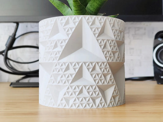 Pot de plante fractal en triangle infini - jardinière design vase