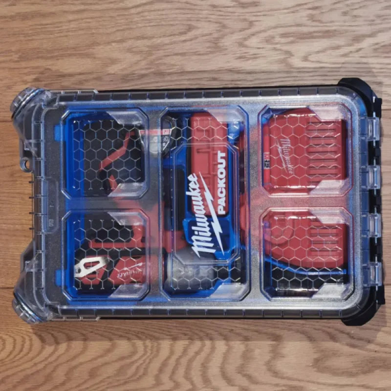 Insert d’organisateur compact Milwaukee Packout pour perceuse à percussion M12 et chargeur 2 batteries et boîte à