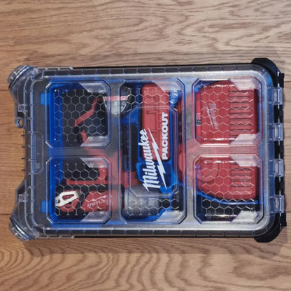 Insert d’organisateur compact Milwaukee Packout pour perceuse à percussion M12 et chargeur 2 batteries et boîte à