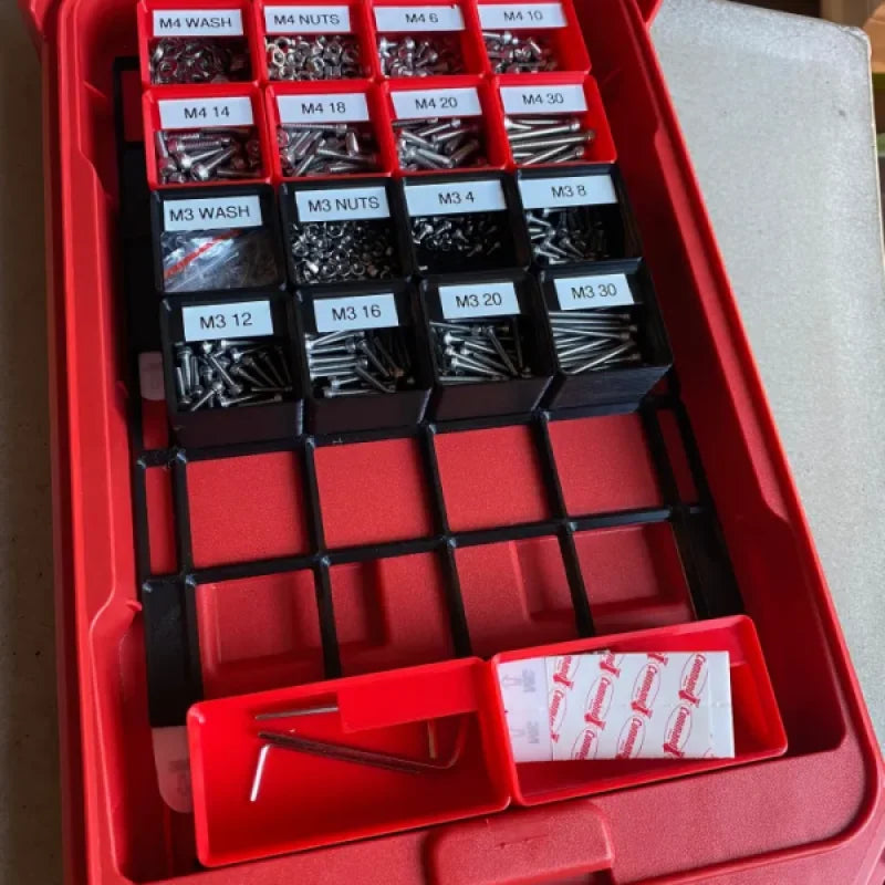 Intercalaires Gridfinity pour organiseur compact à profil bas Milwaukee Packout