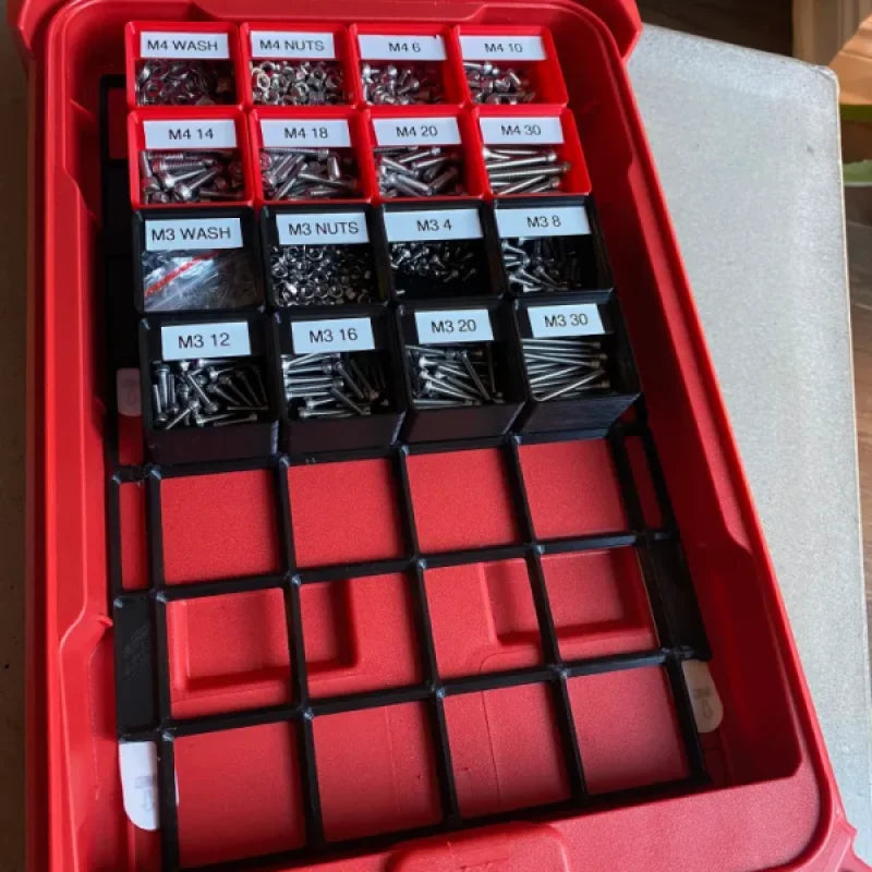 Intercalaires Gridfinity pour organiseur compact à profil bas Milwaukee Packout