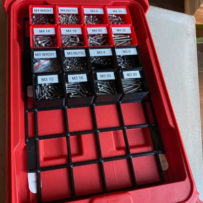 Intercalaires Gridfinity pour organiseur compact à profil bas Milwaukee Packout