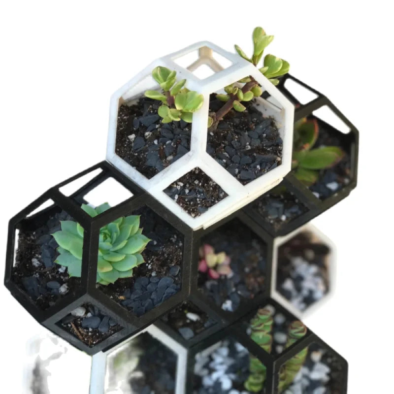 Jardinière modulaire empilable géométrique