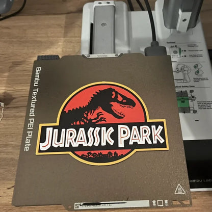 Jurassic Park logo badge (fan art swap at layer height)