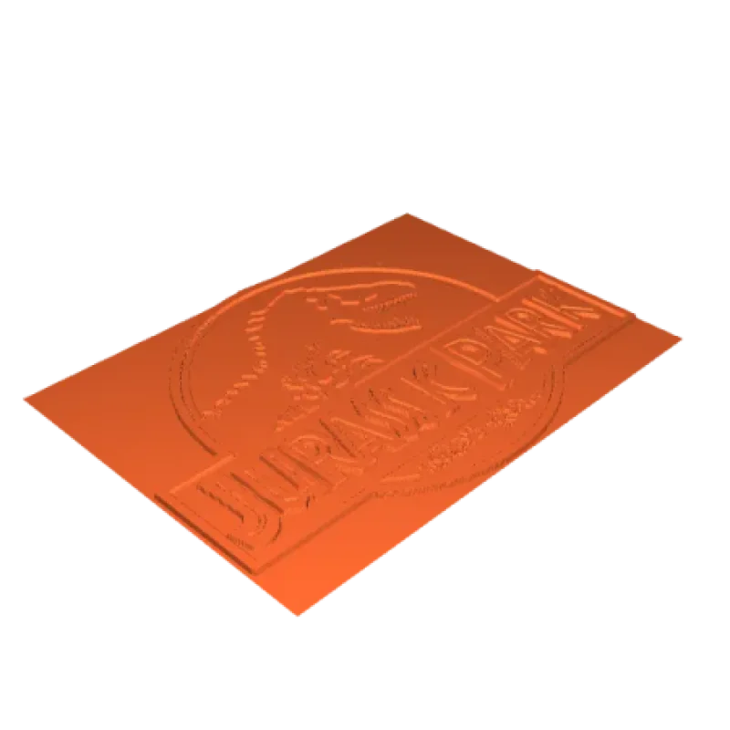Jurassic Park logo badge (fan art swap at layer height)