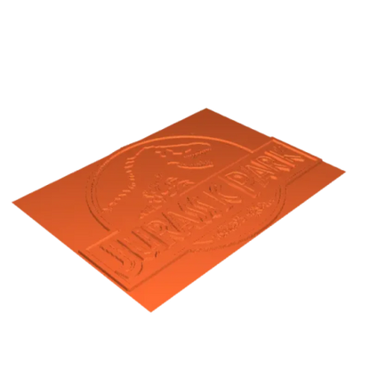 Jurassic Park logo badge (fan art swap at layer height)