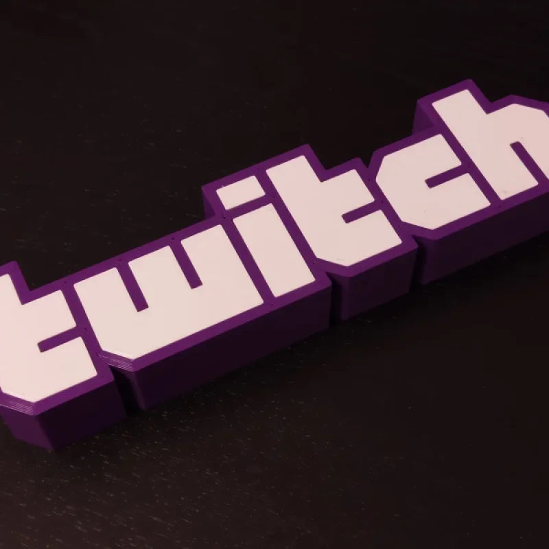 Logo 3D TWITCH multicolore (Pas besoin de MMU emboîtement)