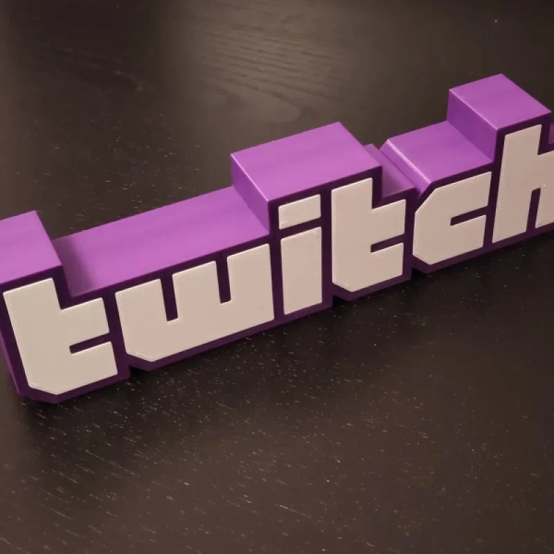 Logo 3D TWITCH multicolore (Pas besoin de MMU emboîtement)