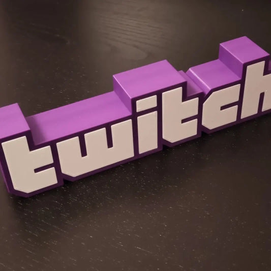 Logo 3D TWITCH multicolore (Pas besoin de MMU emboîtement)