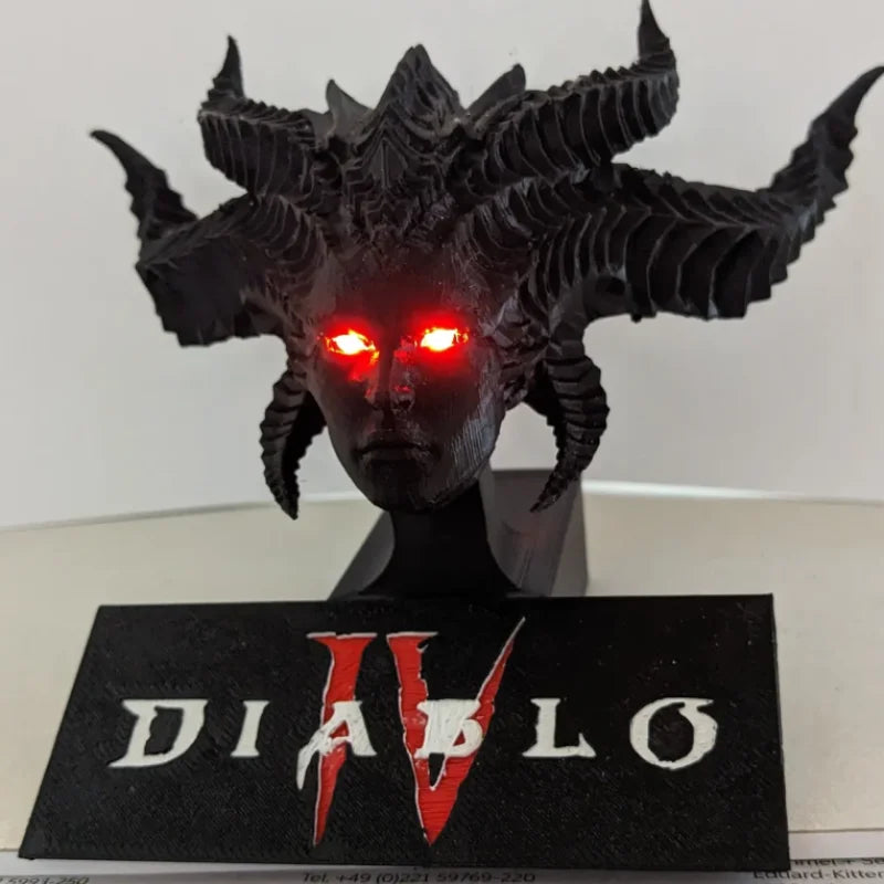 (Official Diablo IV Lilith Head) - Diablo IV Logo 1.0 für Lilith Kopf mit LED Augen -/- Diablo IV Logo 1.0 for Lilith