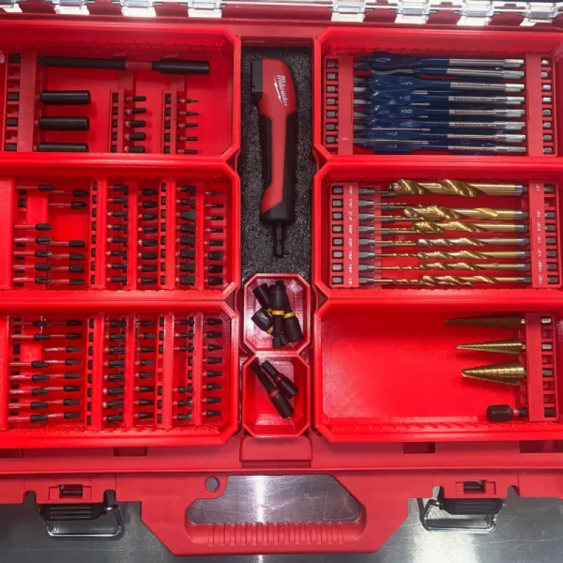 Organisation des embouts de perceuse/visseuse Milwaukee dans un coffret Packout