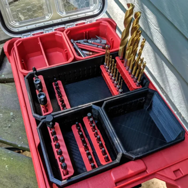 Organisation des embouts de perceuse/visseuse Milwaukee dans un coffret Packout