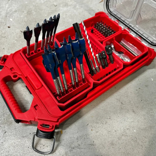 Organisation des embouts de perceuse/visseuse Milwaukee dans un coffret Packout