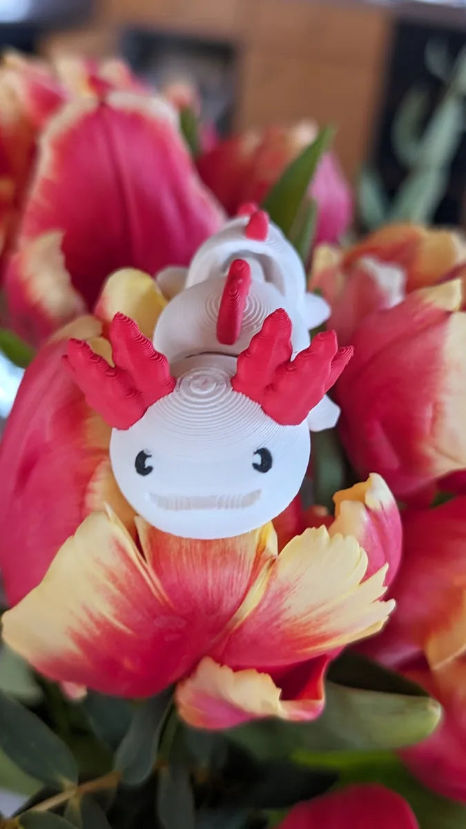 Porte-clés à figurine articulée Axolotl