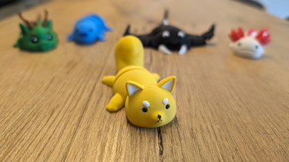 Porte-clés à figurine articulée Shiba Inu
