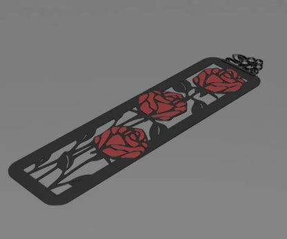 Marque-page bicolore avec des roses de Voronoi