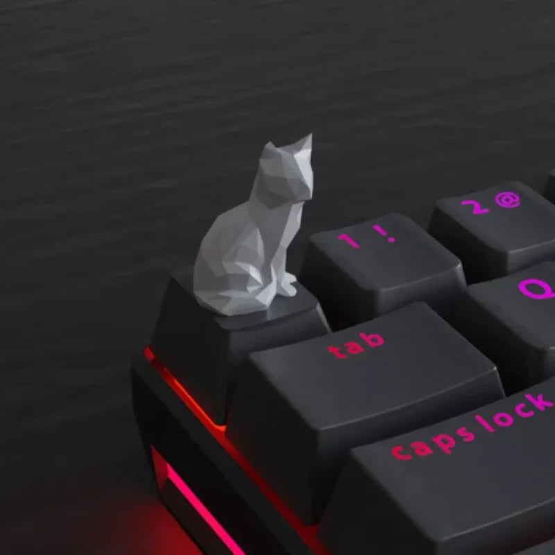 Keycap Chat Low Poly - Design Unique | PolyPrestige3D