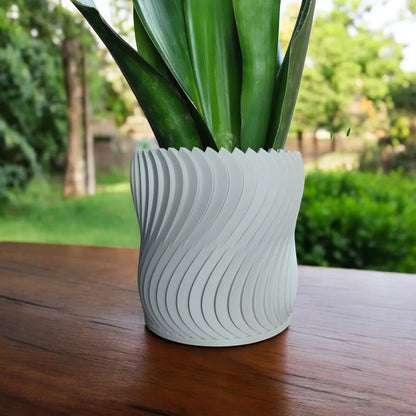 Pot de fleurs design "turbine wheeler"