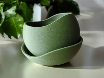 Pot de Fleurs en Peau Requin - Soucoupe Élégante pour Décoration et Style