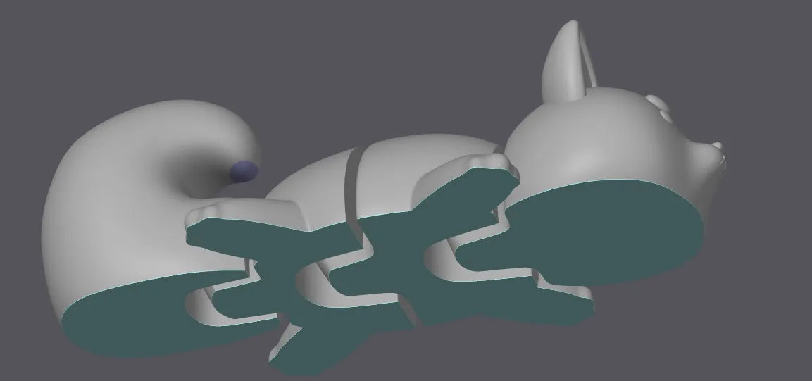 Porte-clés à figurine articulée Shiba Inu