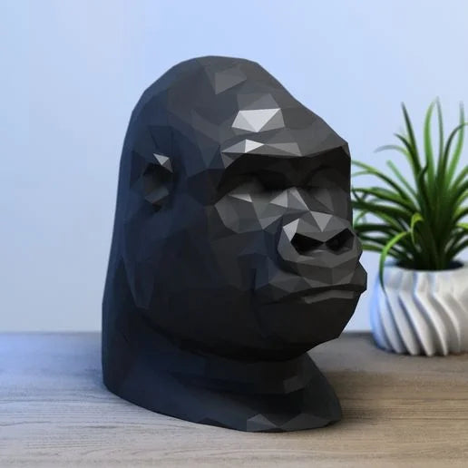 Support casque gorille low-poly Support casque cyborg Cadeau parfait pour gamer Cadeau pour fans de science-fiction