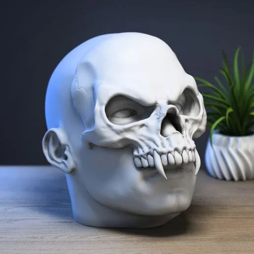 Support casque humain avec masque de tête de mort Support casque cyborg Cadeau parfait pour gamer Cadeau pour fans