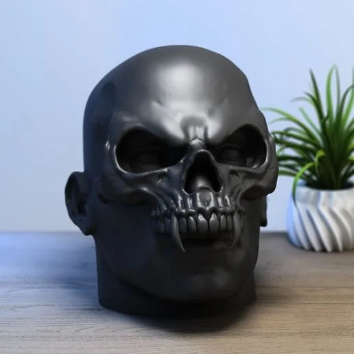 Support casque humain avec masque de tête de mort Support casque cyborg Cadeau parfait pour gamer Cadeau pour fans