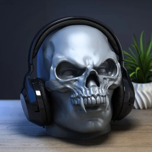 Support casque humain avec masque de tête de mort Support casque cyborg Cadeau parfait pour gamer Cadeau pour fans
