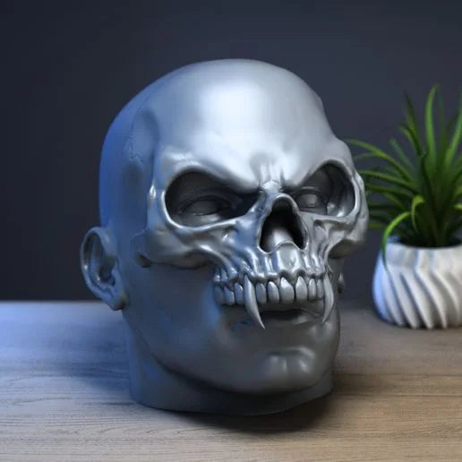 Support casque humain avec masque de tête de mort Support casque cyborg Cadeau parfait pour gamer Cadeau pour fans