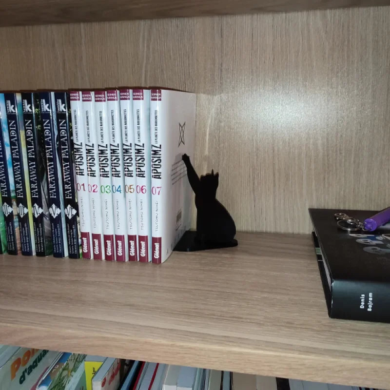 Support de livre silhouette de chat minimaliste