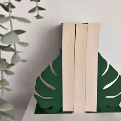 Supports de livre en forme de feuille de Monstera