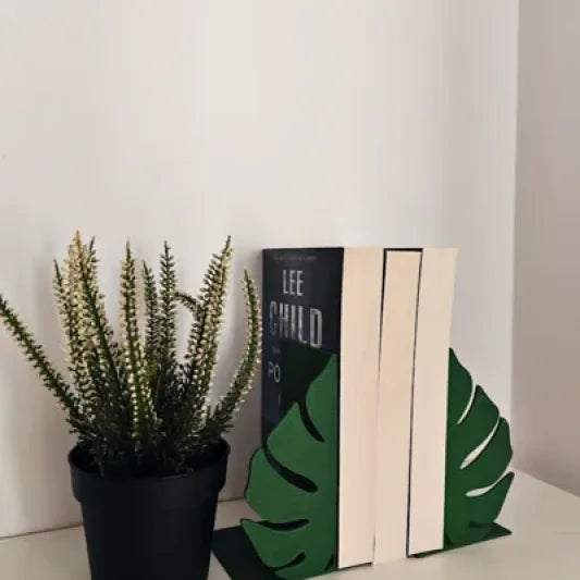 Supports de livre en forme de feuille de Monstera