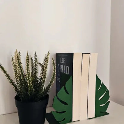 Supports de livre en forme de feuille de Monstera
