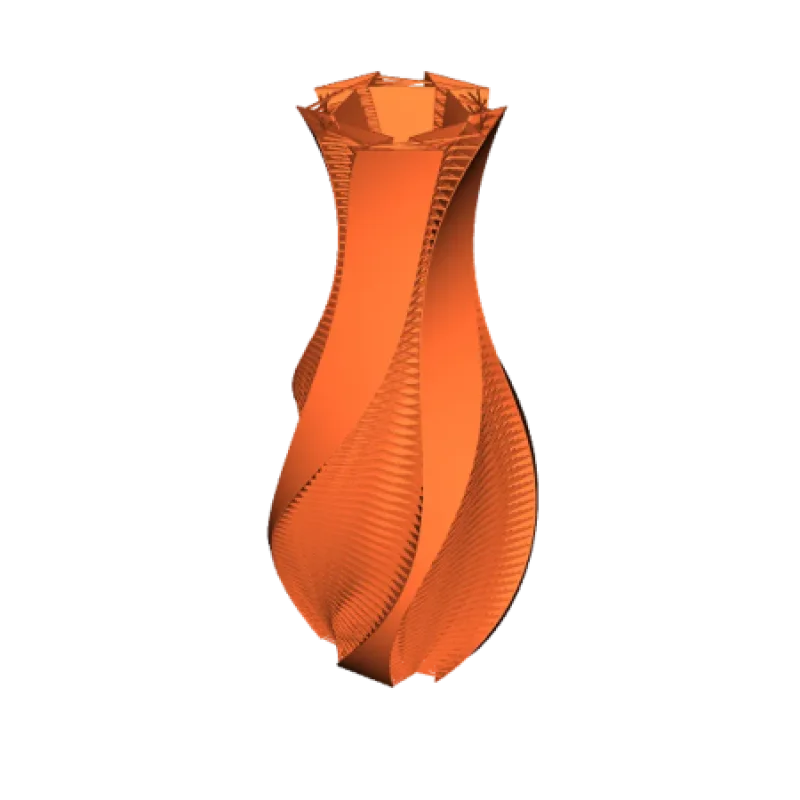 Twisted vase with strands