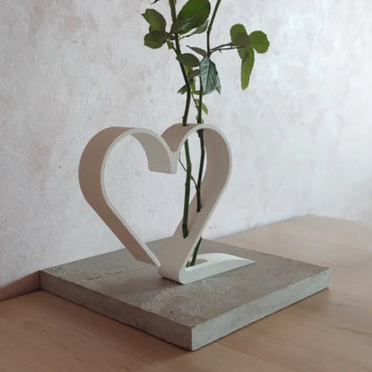 Valentine Minimalist Dual Rose Heart Vase